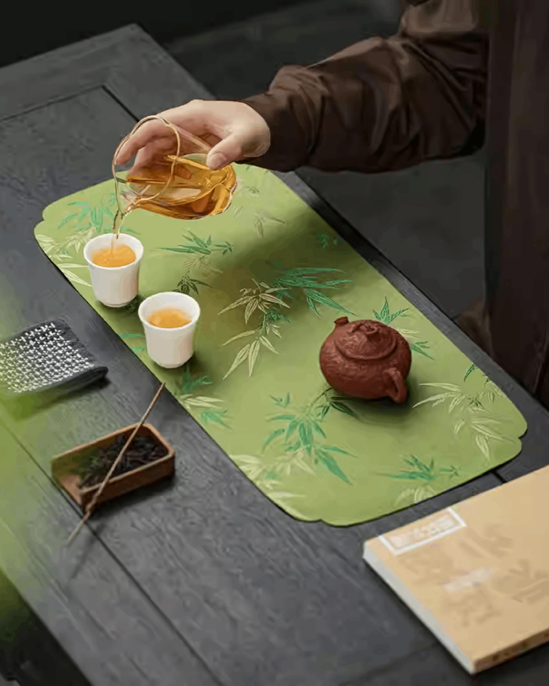 Коврик под чайную посуду "Листья бамбука"